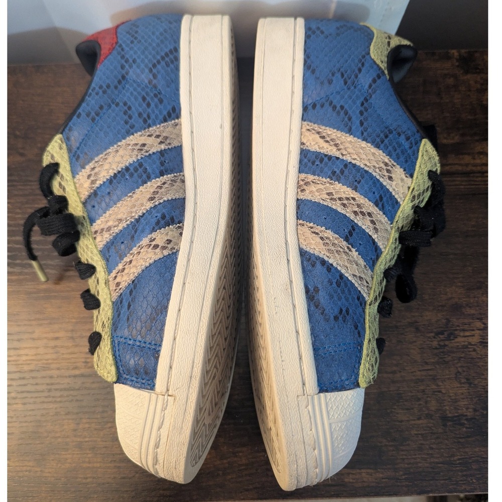 Adidas Originals Superstar Snakeskin Multi-Color Blue Red Yellow Sneakers - Picture 6 of 8